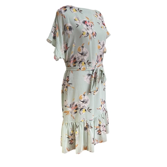 Lauren Ralph Lauren Georgette Knee length Dress Sz. 6 Green Floral Pattern. - Picture 2 of 6